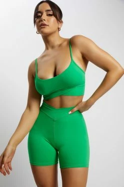 MGH Athleisure Summer V Front Crop Top - Bright Green