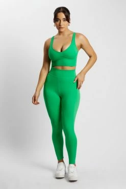 MGH Athleisure Jolie Seam Detail Longline Crop Top - Bright Green