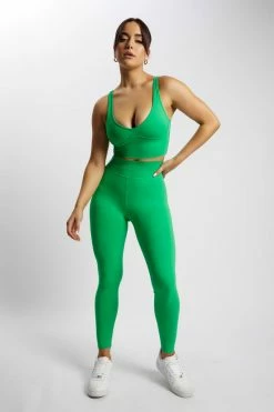 MGH Athleisure Jolie Seam Detail Longline Crop Top - Bright Green