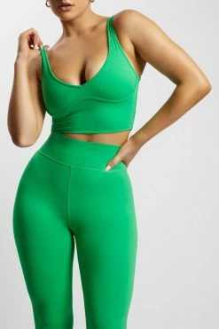 MGH Athleisure Jolie Seam Detail Longline Crop Top - Bright Green