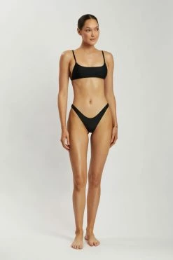 GLD Bambi Cheeky Cut Bikini Bottoms - Black MESHKI SWIM 11 GLD Bambi Cheeky Cut Bikini Bottoms - Black MESHKI SWIM