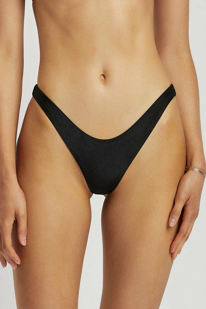 GLD Bambi Cheeky Cut Bikini Bottoms - Black MESHKI SWIM 1 GLD Bambi Cheeky Cut Bikini Bottoms - Black MESHKI SWIM
