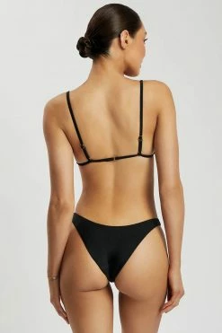 GLD Bambi Cheeky Cut Bikini Bottoms - Black MESHKI SWIM 13 GLD Bambi Cheeky Cut Bikini Bottoms - Black MESHKI SWIM