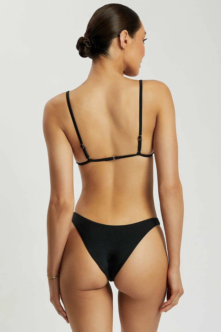 GLD Bambi Cheeky Cut Bikini Bottoms - Black MESHKI SWIM 7 GLD Bambi Cheeky Cut Bikini Bottoms - Black MESHKI SWIM