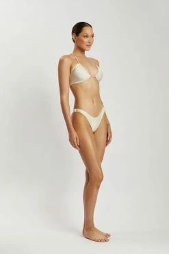 GLD Willow Ruched Drawstring Bikini Top - Ivory MESHKI SWIM 15 GLD Willow Ruched Drawstring Bikini Top - Ivory MESHKI SWIM