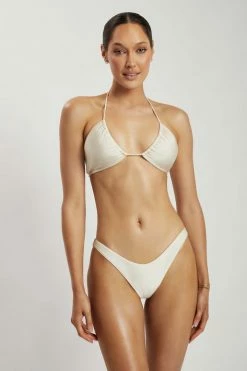 GLD Willow Ruched Drawstring Bikini Top - Ivory MESHKI SWIM 11 GLD Willow Ruched Drawstring Bikini Top - Ivory MESHKI SWIM