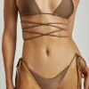 GLD MESHKI SWIM Peyton Tie Up Bikini Bottom - Chocolate