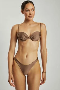 GLD MESHKI SWIM Ivanna Thong Bikini Bottoms - Chocolate 10 GLD MESHKI SWIM Ivanna Thong Bikini Bottoms - Chocolate