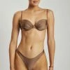 GLD Luca Ruched Balconette Bikini Top - Chocolate