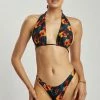 GLD Macy Halter Tie Bikini Top - Abstract Floral MESHKI SWIM