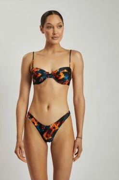 GLD Bambi Cheeky Cut Bikini Bottoms - Abstract Floral MESHKI SWIM