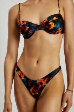 GLD Bambi Cheeky Cut Bikini Bottoms - Abstract Floral MESHKI SWIM