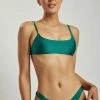 GLD MESHKI SWIM Lilliana Scoop Neck Bikini Top - Green