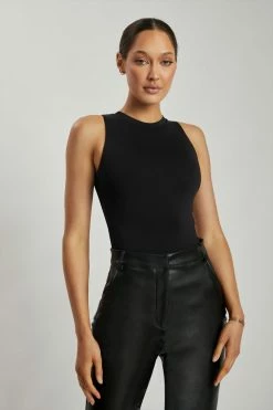 WXI Jordyn Tank Sleeveless Bodysuit - Black Bodysuits