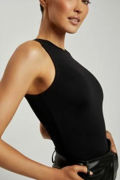 WXI Jordyn Tank Sleeveless Bodysuit - Black Bodysuits