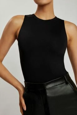 WXI Jordyn Tank Sleeveless Bodysuit - Black Bodysuits