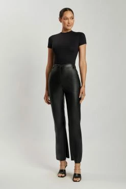 WXI Francesca Crew Neck Short Sleeve Bodysuit - Black All Tops 20 WXI Francesca Crew Neck Short Sleeve Bodysuit - Black All Tops