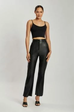 WXI All Tops Willa V Neck Crop Cami Top - Black