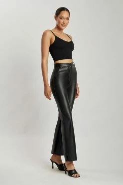 WXI All Tops Willa V Neck Crop Cami Top - Black