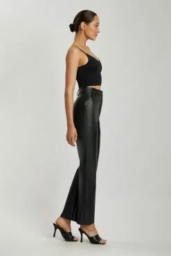 WXI All Tops Willa V Neck Crop Cami Top - Black