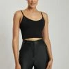 WXI All Tops Willa V Neck Crop Cami Top - Black