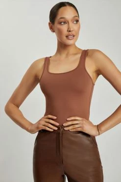 WXI Rosetta Scoop Neck Scoop Back Bodysuit - Spice All Tops