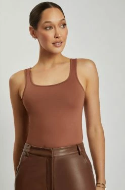 WXI Rosetta Scoop Neck Scoop Back Bodysuit - Spice All Tops
