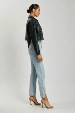 LCH Ramona Faux Leather Cropped Jacket - Black Coats & Jackets