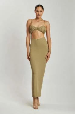 ROM Two Piece Sets Roxie V Waistband Maxi Skirt - Green 12 ROM Two Piece Sets Roxie V Waistband Maxi Skirt - Green