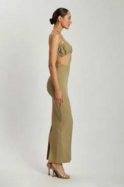 ROM Two Piece Sets Roxie V Waistband Maxi Skirt - Green 15 ROM Two Piece Sets Roxie V Waistband Maxi Skirt - Green