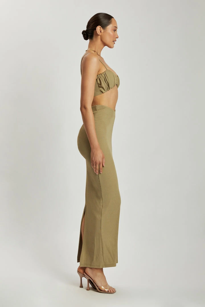 ROM Two Piece Sets Roxie V Waistband Maxi Skirt - Green 6 ROM Two Piece Sets Roxie V Waistband Maxi Skirt - Green