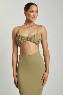 ROM Two Piece Sets Roxie V Waistband Maxi Skirt - Green 18 ROM Two Piece Sets Roxie V Waistband Maxi Skirt - Green