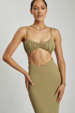 ROM Two Piece Sets Roxie V Waistband Maxi Skirt - Green 19 ROM Two Piece Sets Roxie V Waistband Maxi Skirt - Green