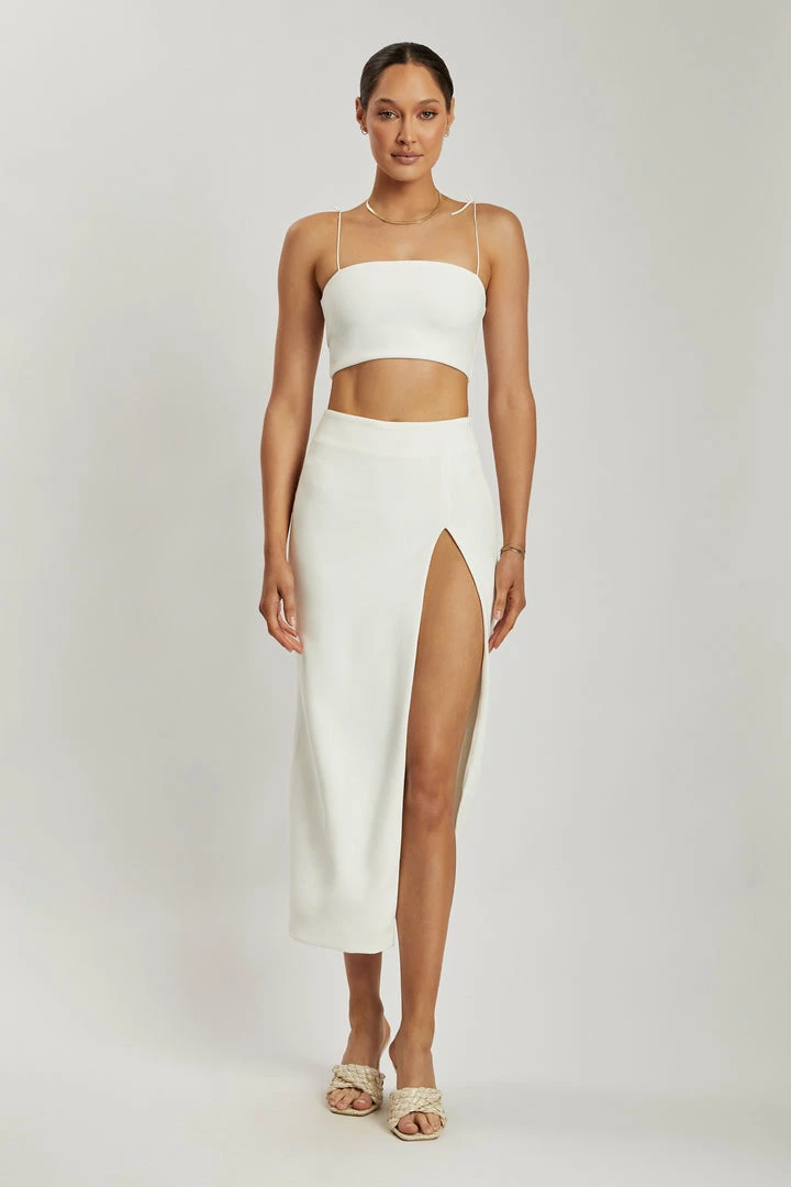 QNG All Tops Annalee Crepe Square Neck Cami Top - White 6 QNG All Tops Annalee Crepe Square Neck Cami Top - White