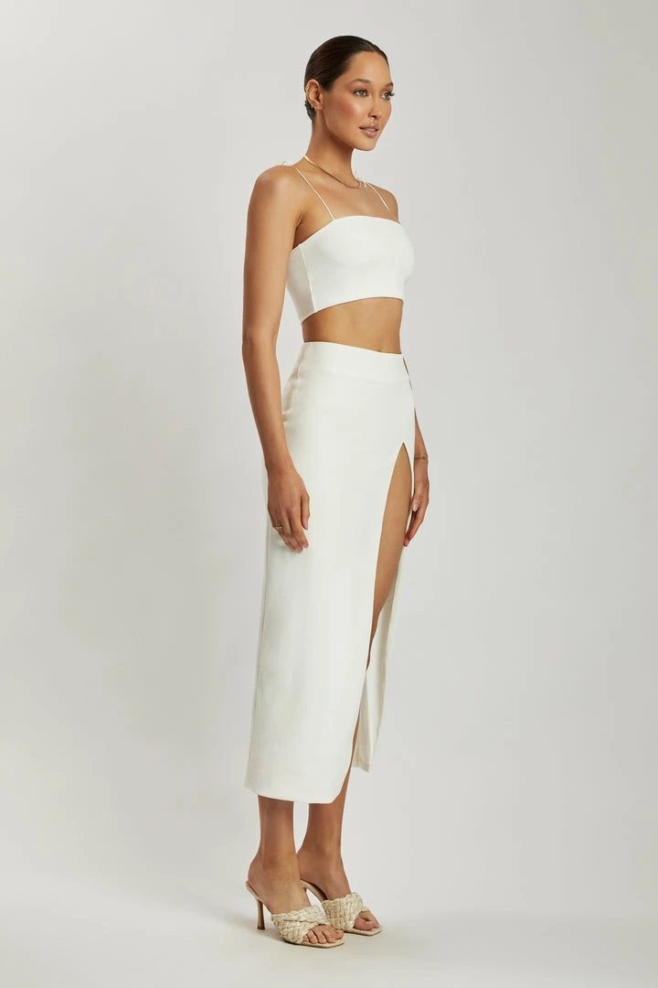 QNG All Tops Annalee Crepe Square Neck Cami Top - White 8 QNG All Tops Annalee Crepe Square Neck Cami Top - White