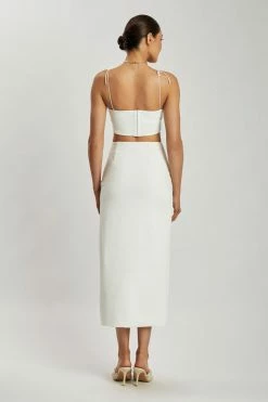 QNG All Tops Annalee Crepe Square Neck Cami Top - White 12 QNG All Tops Annalee Crepe Square Neck Cami Top - White