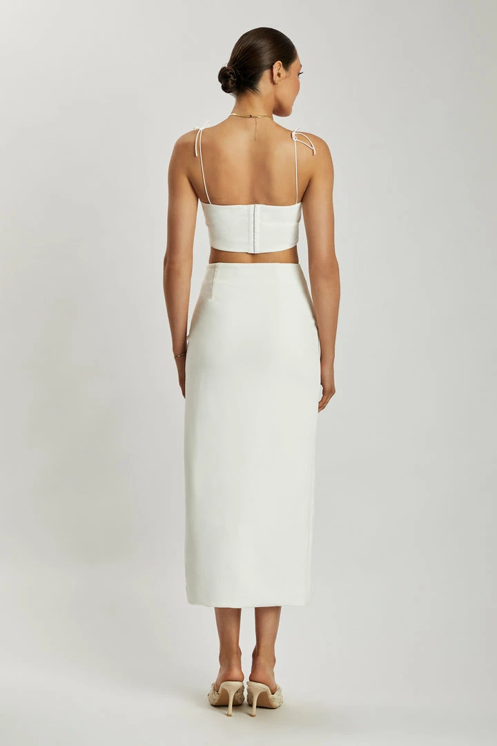 QNG All Tops Annalee Crepe Square Neck Cami Top - White 4 QNG All Tops Annalee Crepe Square Neck Cami Top - White