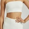 QNG All Tops Annalee Crepe Square Neck Cami Top - White