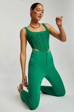 WNT Indie High Waist Pants - Bottle Green 15 WNT Indie High Waist Pants - Bottle Green