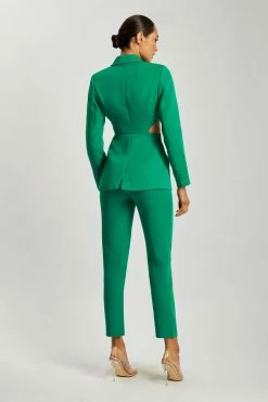 WNT Nova Cut Out Blazer - Bottle Green Cut Outs