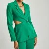 WNT Nova Cut Out Blazer - Bottle Green Cut Outs