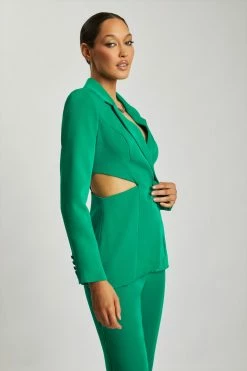 WNT Nova Cut Out Blazer - Bottle Green Cut Outs 12 WNT Nova Cut Out Blazer - Bottle Green Cut Outs
