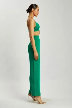 WNG Saskia Straight Leg Trousers - Bottle Green