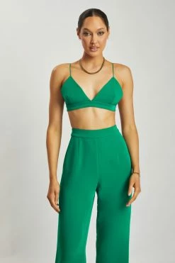 WNG All Tops Cynthia Triangle Bralette - Bottle Green