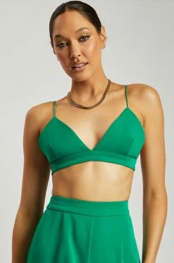 WNG All Tops Cynthia Triangle Bralette - Bottle Green