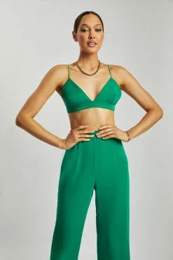 WNG All Tops Cynthia Triangle Bralette - Bottle Green