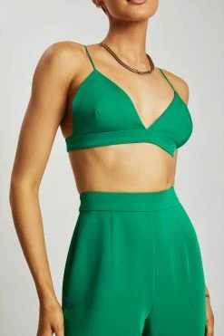 WNG Saskia Straight Leg Trousers - Bottle Green