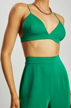 WNG All Tops Cynthia Triangle Bralette - Bottle Green