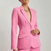 WNT Helda Fitted Cinched Waist Blazer - Pink