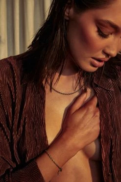 ZNY Bailey 14K Gold Plated Twisted Small Chain Bracelet/Anklet - Gold All Accessories